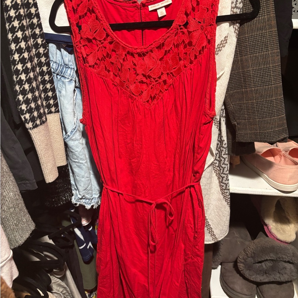 Knox Rose Red Sleeveless Midi Dress